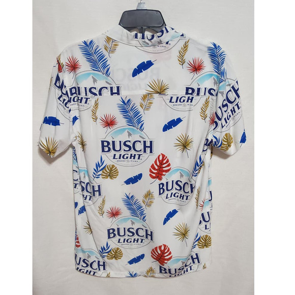 Busch light short sleeve button down collared shirt men small - Picture 2 of 6